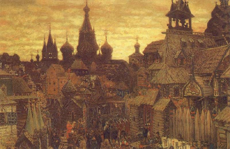 unknow artist The Old Moscow a street in Kitai-Gorod in the 17th century oil painting image